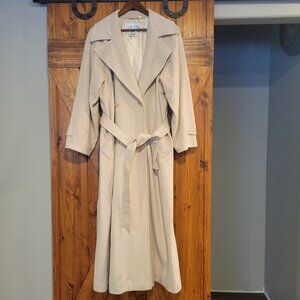Vintage Laurel Double Breasted Long Cream Wool/Cashmere/Angora Women’s 40 Trench